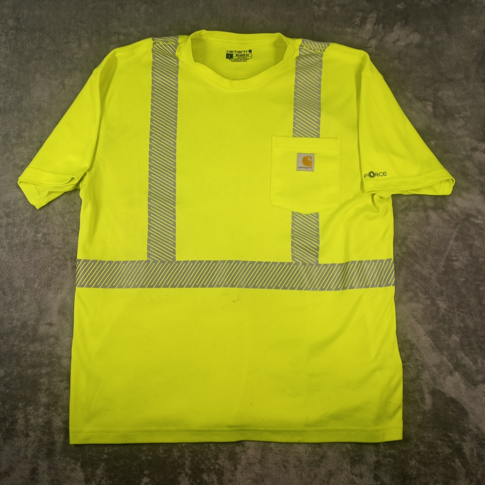 Carhartt Hi-Vis Yellow Short Sleeve Safety Tee with Reflective Striping Size XL